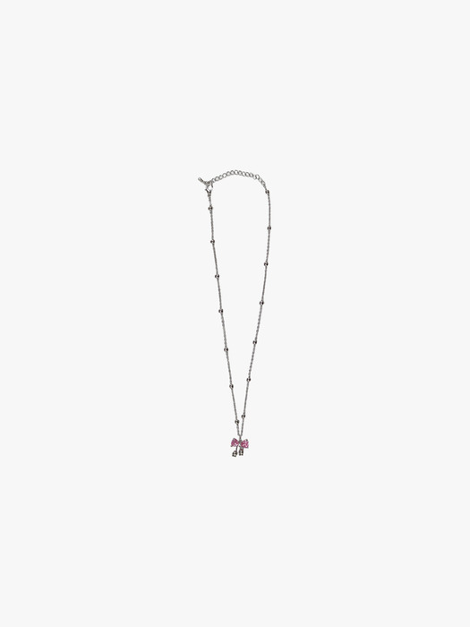 TWINKLE RIBBON CHAIN NECKLACE_PINK