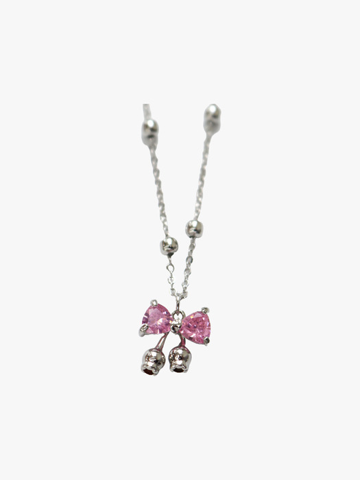 TWINKLE RIBBON CHAIN NECKLACE_PINK