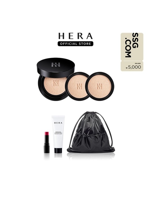 [뷰티포인트 이벤트][SSG상품권] 블랙 쿠션 파운데이션 디럭스 SPF34/PA++ (본품 15g+리필 15x2)