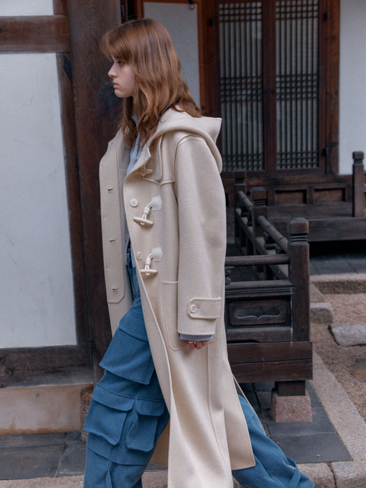 [리퍼브]VERRE Oversized Virgin Wool Handmade Duffel Coat_Ivory