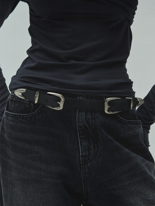 WHOLE SKIN ADORN BELT (black)