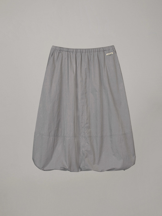 VOLUME LONG SKIRT_ASH GRAY