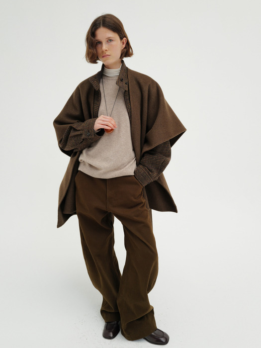 Cotton curve pants monoha 韓国　モノハ 모노하]Cotton curve pants (brown / ivory / black / navy / white)