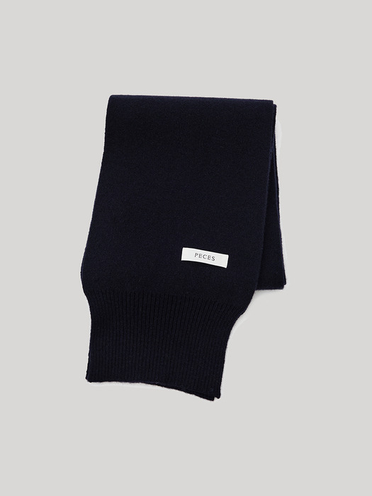 Cashmere Blended Long Scarf (Navy)