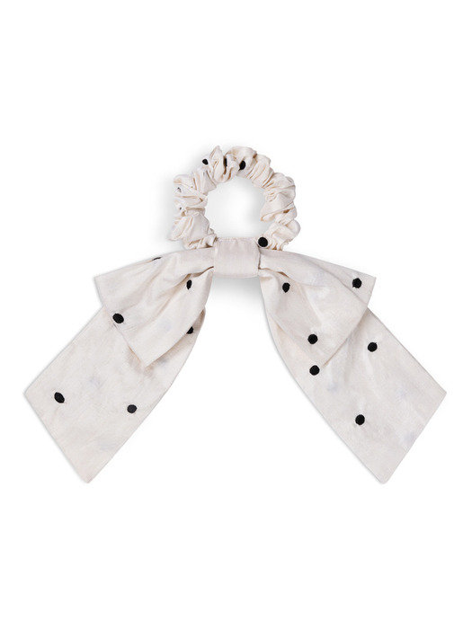 Aster Scrunchie Ivory Polkadot - Image 1