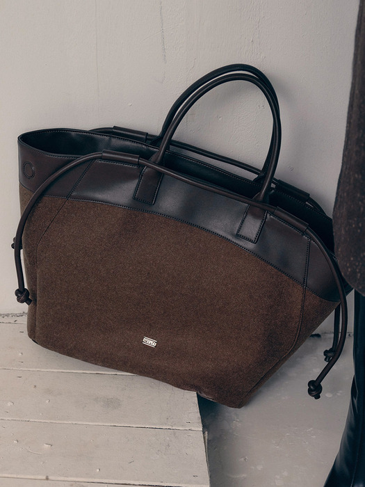 TWO-WAY FELT BIG BAG_MELANGE BROWN