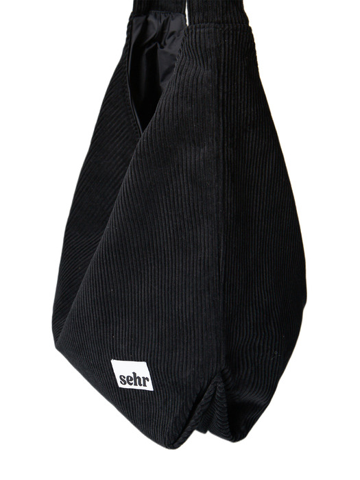 Corduroy Hobo Bag (Black)