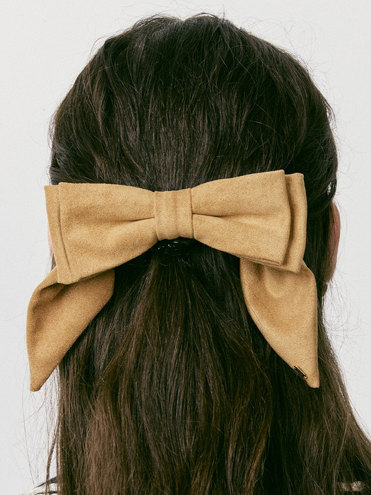 Suede Double Ribbon Hairpin_VH249OHB008M