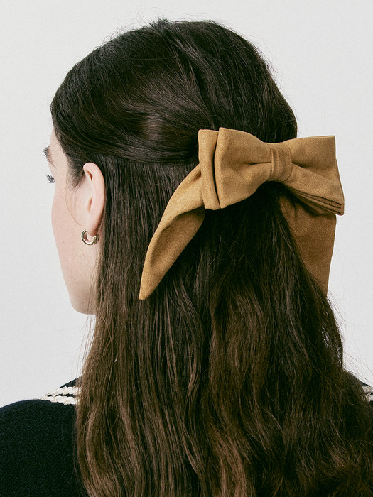 Suede Double Ribbon Hairpin_VH249OHB008M