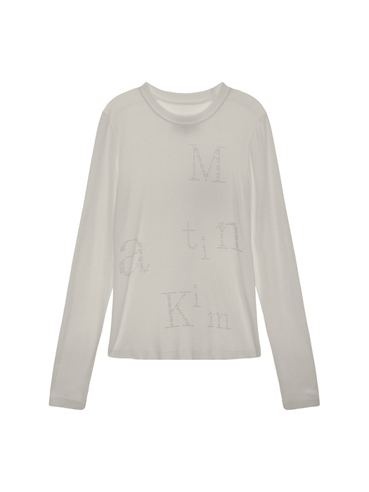 DOT GRAPHIC LOGO LETTERING TOP IN LIGHT BEIGE