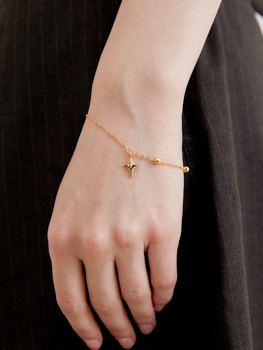 star pendant circle ball bracelet (W009_gold)