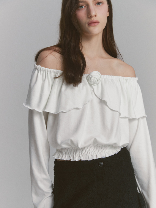 Tulip Off Shoulder Top White