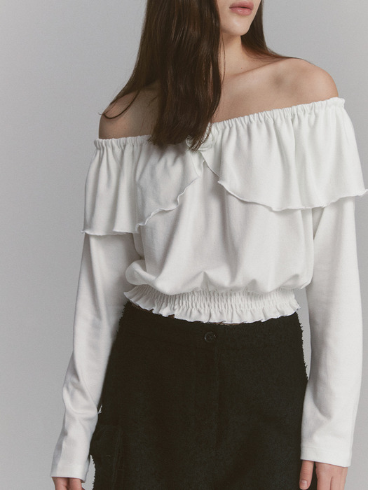 Tulip Off Shoulder Top White