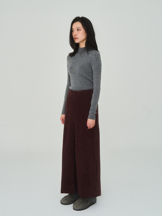 Thick Long H Burgundy Skirt