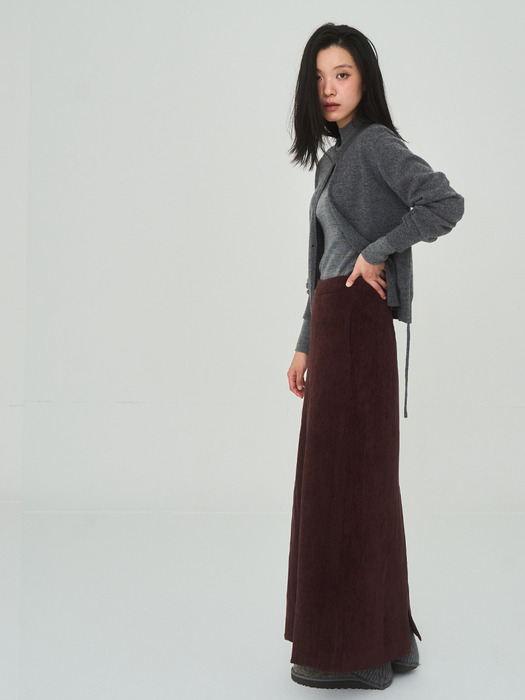 Thick Long H Burgundy Skirt