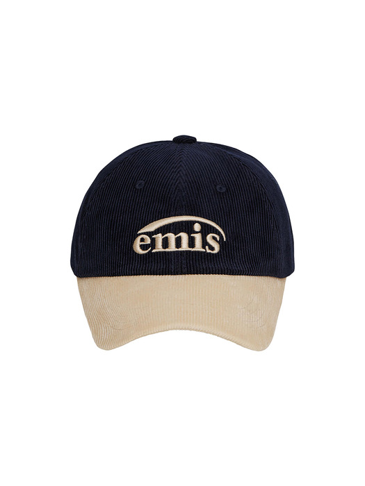 CORDUROY TWO-TONE BALL CAP-NAVY