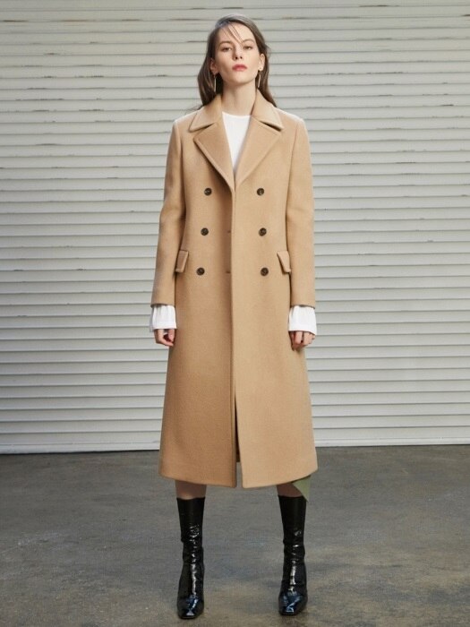FITTED LONG COAT BEIGE