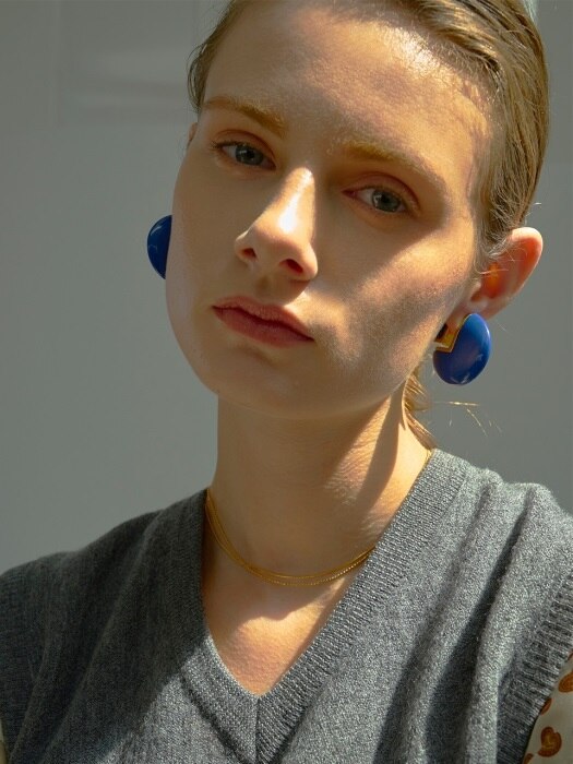  Round Retro Earrings_Blue