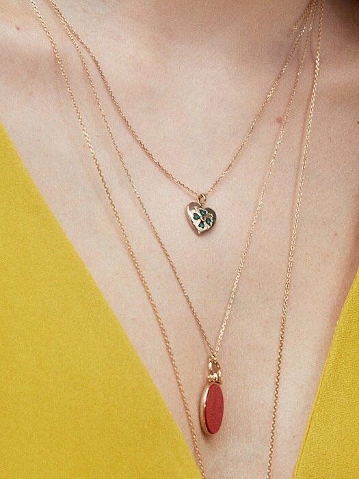 Clover - heart necklace