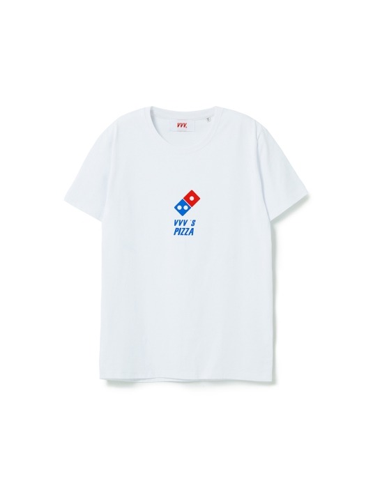 VVVS 피자 티셔츠-화이트