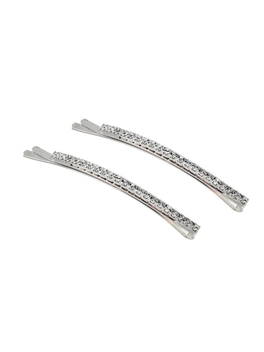 Basic Crystal Hair Pin Set(Silver)