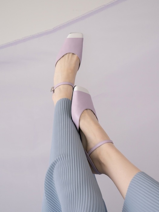 Meringue flat sandals / YY8S-S15 Lavender pink+White