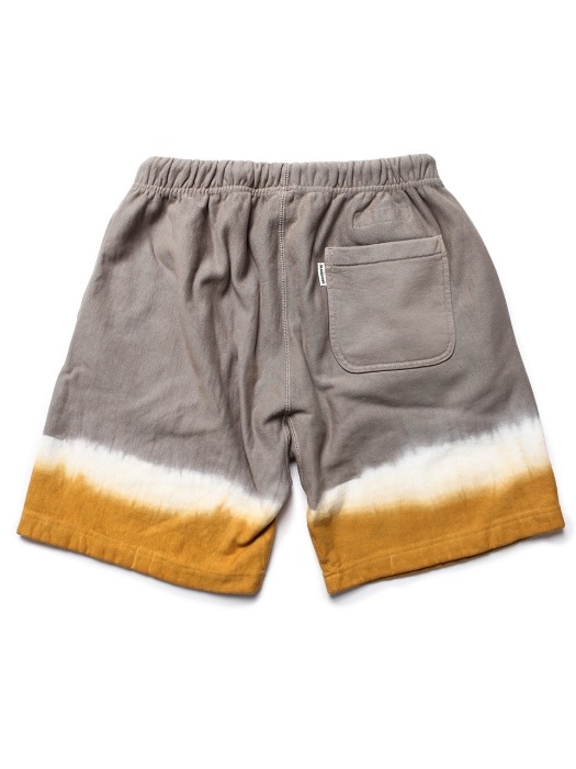 Stripe Tie-dye Sweat Shorts -Grey&Mustard-