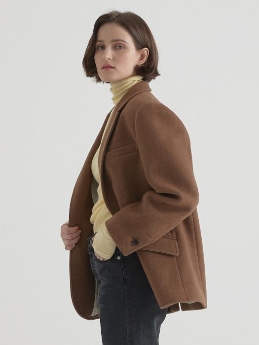 Wool herringbone jacket - Brown