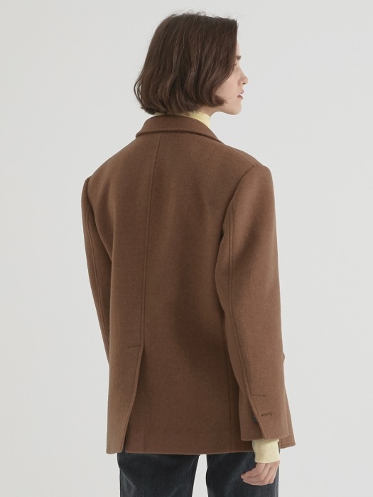 Wool herringbone jacket - Brown