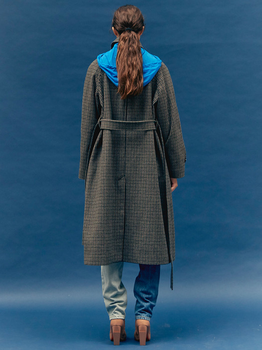 [FRONTROW X pushBUTTON] Hood Point Check Coat