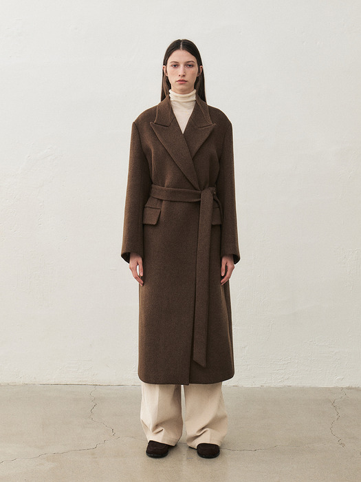 RTW CASHMERE PEAKED COLLAR LONG COAT_3COLORS