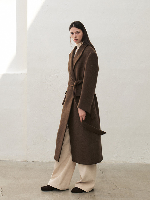 RTW CASHMERE PEAKED COLLAR LONG COAT_3COLORS