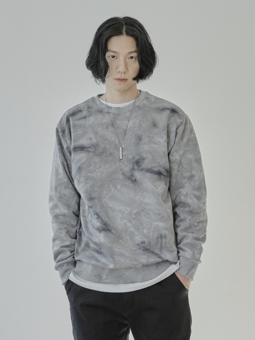 Water Washed Sweat Shirts [Grey]