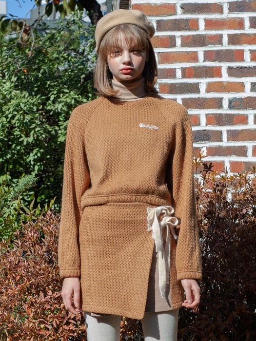 TWISTED KNIT SET_BROWN