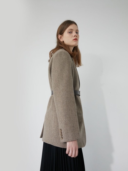 19 WINTER_COCOA BEIGE BASIC SINGLE JACKET