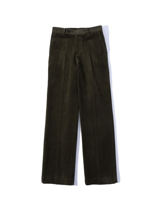 Classic Corduroy Straight Pants - Khaki