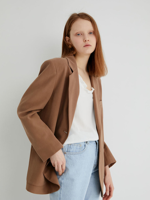 20 SPRING_Earthy Brown Tailored Jacket