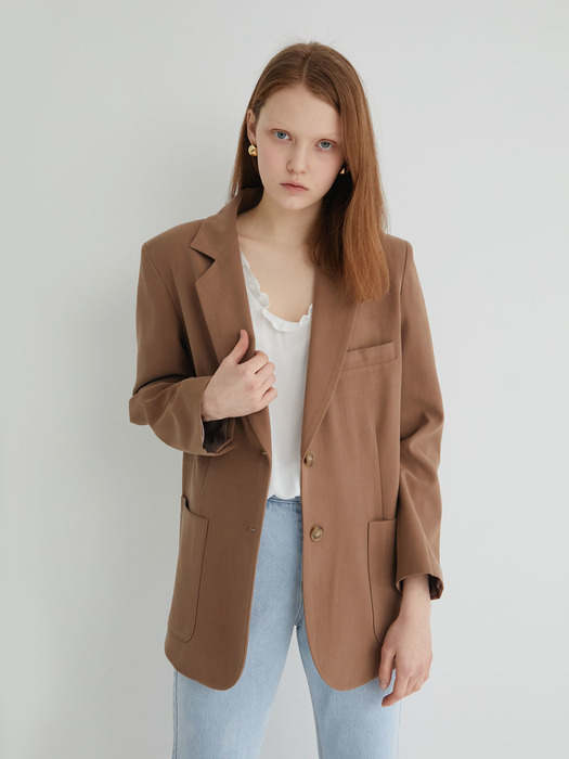 20 SPRING_Earthy Brown Tailored Jacket