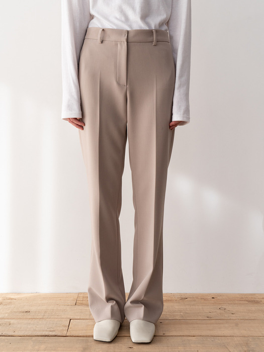 FLARED TAILORED TROUSERS (TAUPE)