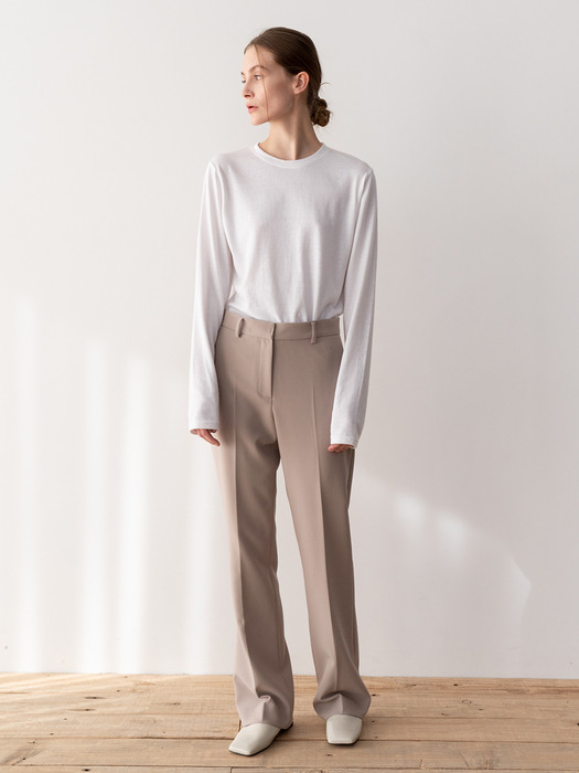 FLARED TAILORED TROUSERS (TAUPE)