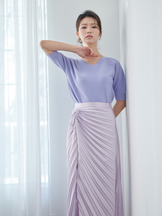 shell pleats skirt purple