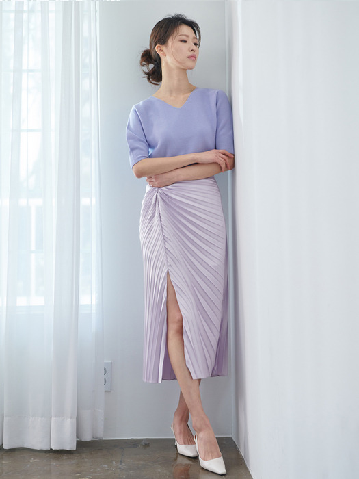 shell pleats skirt purple
