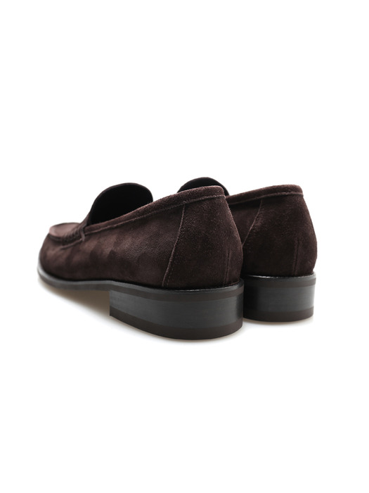 314 suede penny loafer dark brown