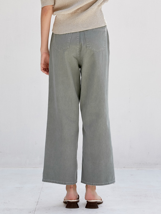 comos343 pigment straight pants (khaki)