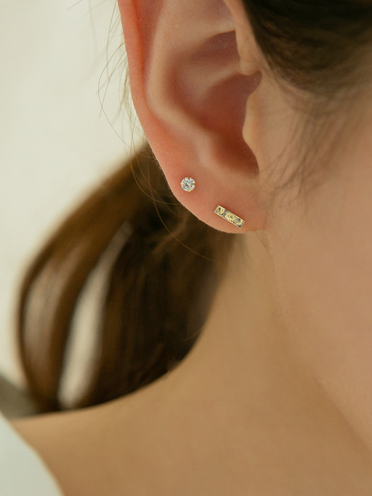 14k gold rough stick earrings (14K 골드)