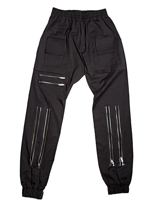 Black Zip Jogger Trousers