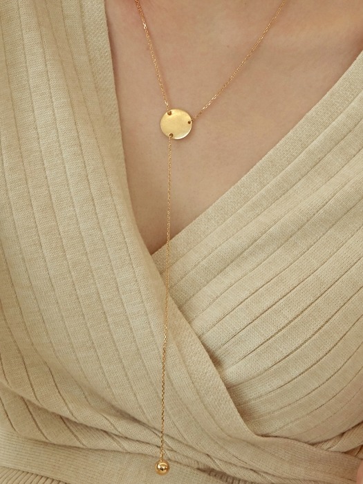 silver925 Y drop necklace-gold