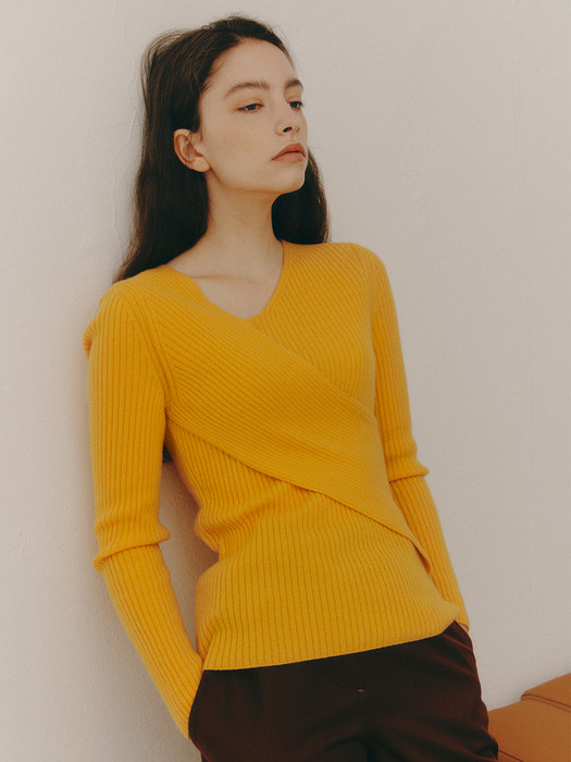 [Premium][ X RePLAIN] Cashmere Wrap Knit Top_2color