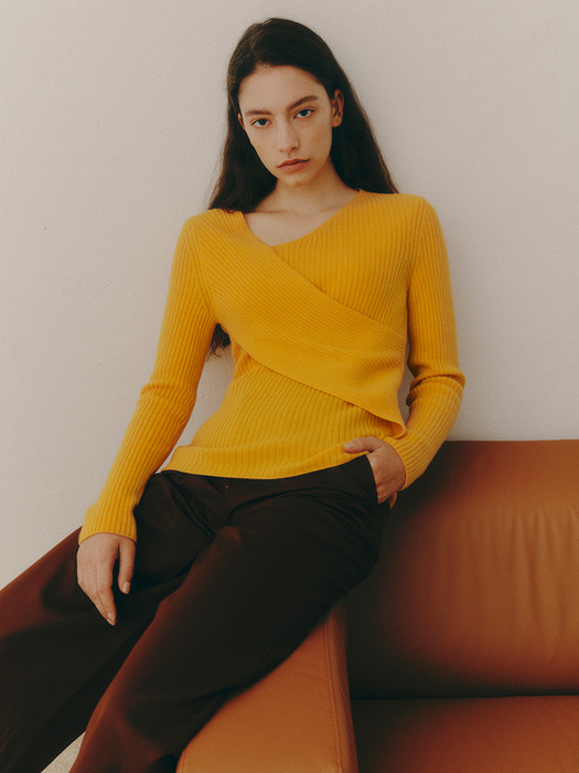 [Premium][ X RePLAIN] Cashmere Wrap Knit Top_2color