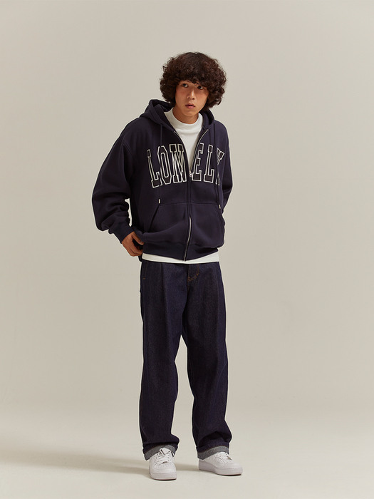LONELY/LOVELY HOODIE ZIP-UP NAVY